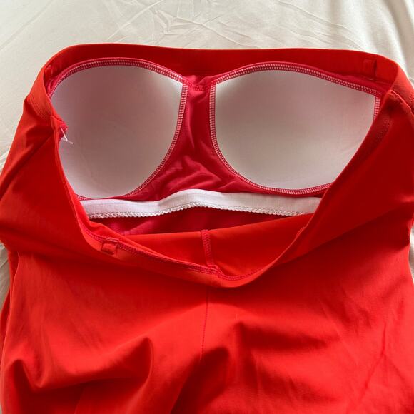 Janzten Size 14 Ruffle Bathing Suit Swimwear Orange Coral - Picture 6 of 10